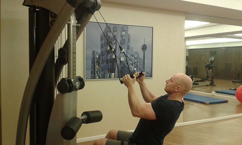 Hotel gym workout 